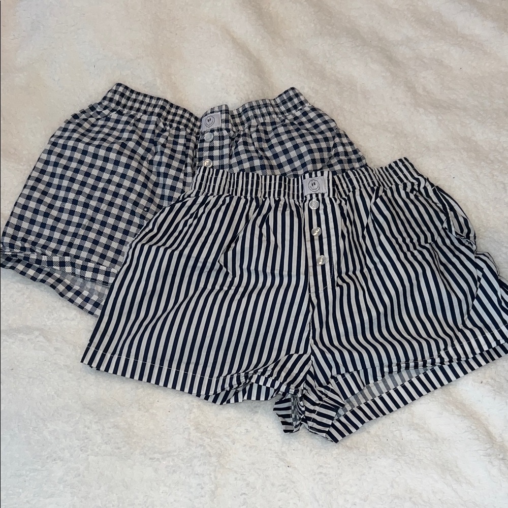 Navy Striped Boxer Shorts Women’s
